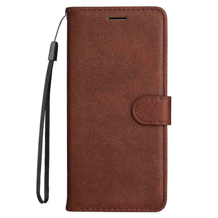 KT Leath Series-2 Couile de Portefeuille de Couleur Unie Solide Couverture de Téléphone TPU Inner Soft TPU Avec Support Réglable Pour Motorola Moto E40 / E30 / E20 - Brun