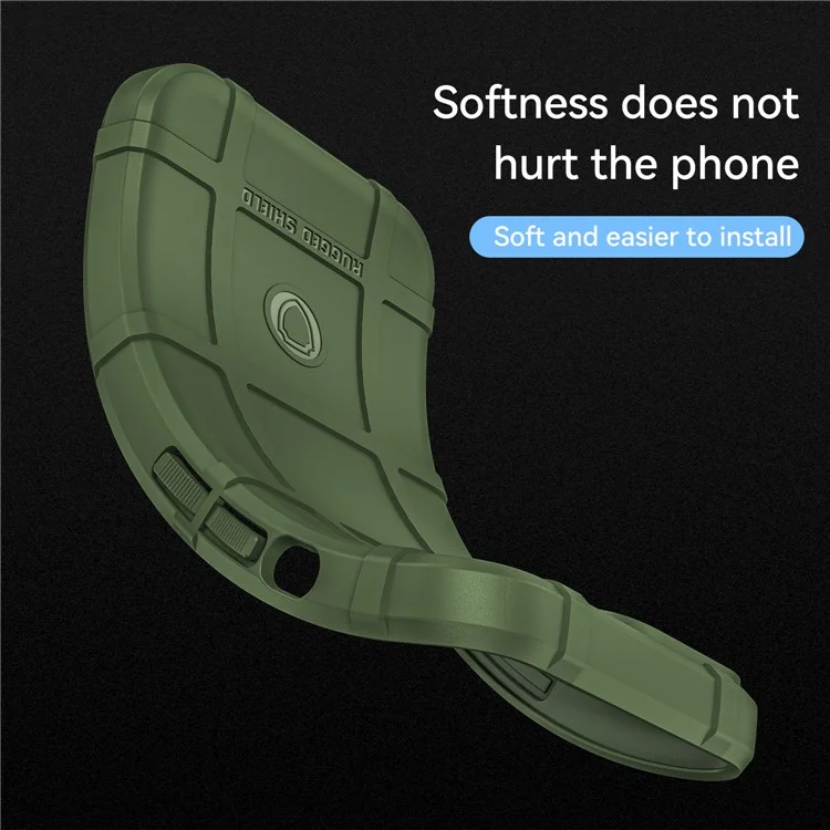 Custodia per telefono antiurto rinforzata con griglia quadrata Cuscinetto in TPU spessore per Motorola Moto E20 / E30 / E40 - Verde