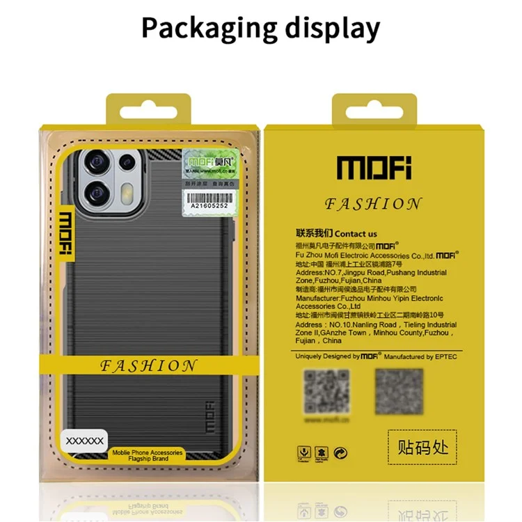 MOFI Soft TPU Cover Brushed Carbon Fiber Design Well-Protected Case for Motorola Edge 20 Lite / Edge 20 Fusion - Rojo