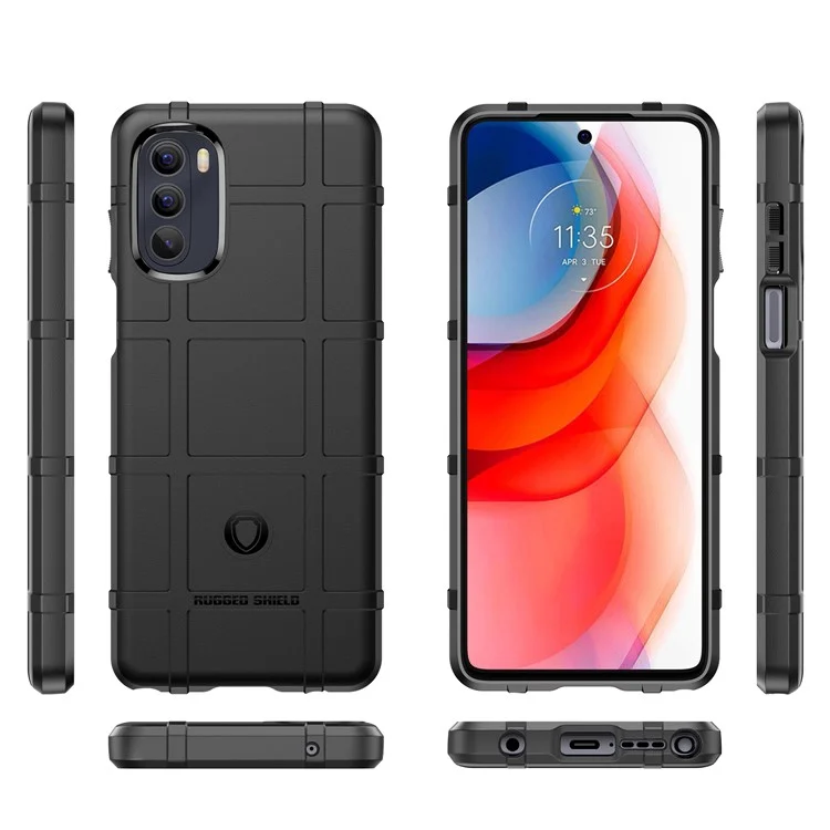 Para Motorola Moto G Stylus 4G (2022) Espessou a Capa de Grade Squael Grid Robda - Preto