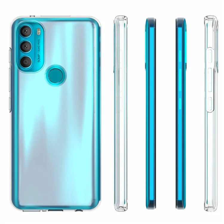 10 pièces/pack Crystal Clear Soft TPU Bumper Protective Phone Cover sans filigrane pour Motorola Moto G71 5G
