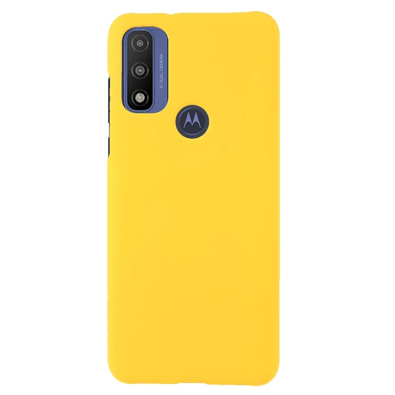 Phone Protection Covering Rubberized Hard PC Anti-Scratch Protective Phone Case for Motorola G Pure - Yellow
