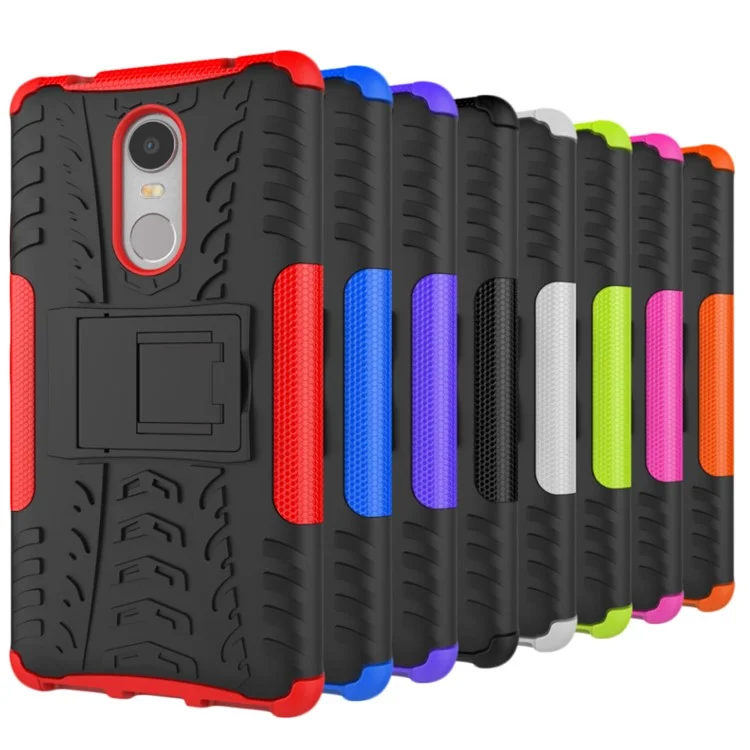 Tire Pattern Hybrid PC + TPU Kickstand Case for Lenovo K6 Note - Black