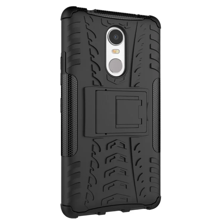Tire Pattern Hybrid PC + TPU Kickstand Case for Lenovo K6 Note - Black