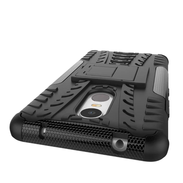 Tire Pattern Hybrid PC + TPU Kickstand Case for Lenovo K6 Note - Black