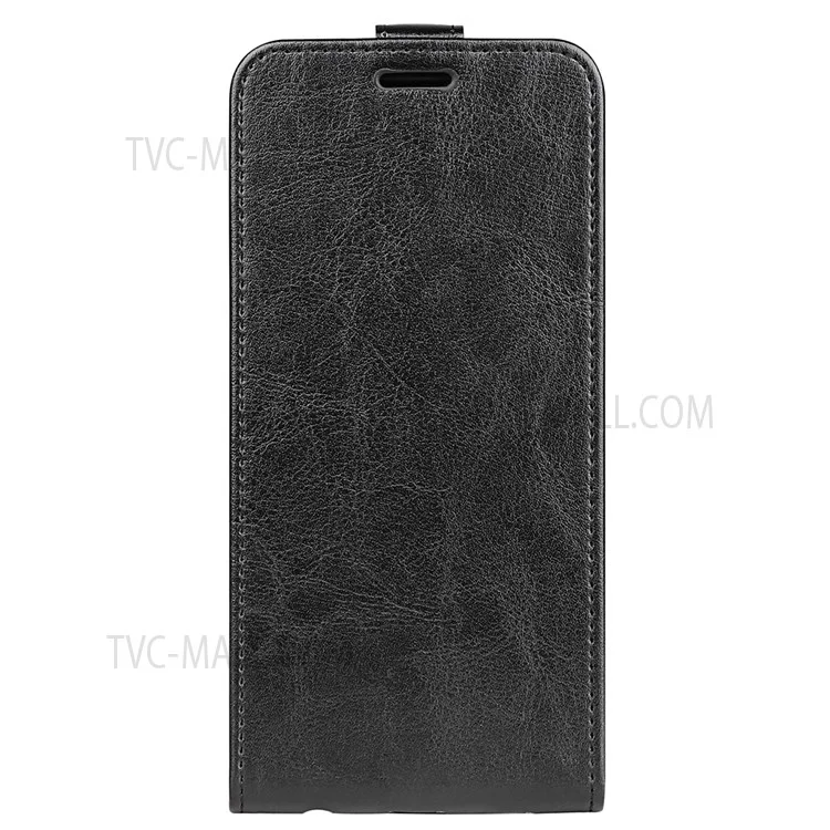 Sturzsichere Crazy Horse Texture Vertikale Klapplederhülle Schutzhülle mit Kartenfach-Design für Motorola Edge X30/X30 Pro/Edge 30 Pro/Edge Plus (2022)/Edge+ (2022) - Schwarz