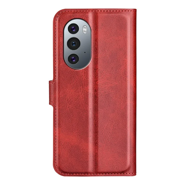 Magnetic Clasp Folio Flip PU Leder + Weiche Innere TPU -telefonhülle Stillet Wallet Schocksicheres Schutzabdeckung Für Motorola Edge X30/X30 Pro/Edge 30 Pro/Edge Plus (2022)/rand + (2022) - Rot