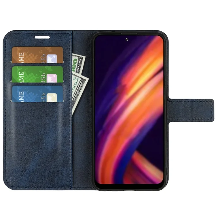 Magnetic Clasp Folio Flip PU Leather + Soft Inner TPU Phone Case Stand Wallet Shockproof Protective Cover for Motorola Edge X30/X30 Pro/Edge 30 Pro/Edge Plus (2022)/Edge+ (2022) - Blue