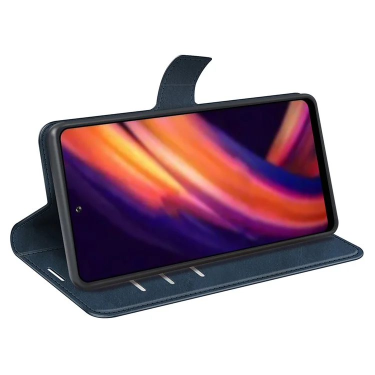 Magnetischer Verschlussfolio-Flipover PU-Leder + Weiches inneres TPU-Handyhülle Ständer Brieftasche Stoßfeste Schutzhülle für Motorola Edge X30/X30 Pro/Edge 30 Pro/Edge Plus (2022)/Edge+ (2022) - Blau