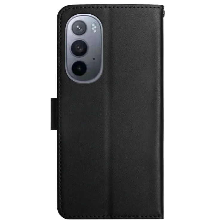 Nappa Textur Drop-proof Phone Shell Echtes Leder + TPU Telefon Hülle Einstellbare Stand Wallet Folio Flip Cover Für Motorola Edge X30 - Schwarz