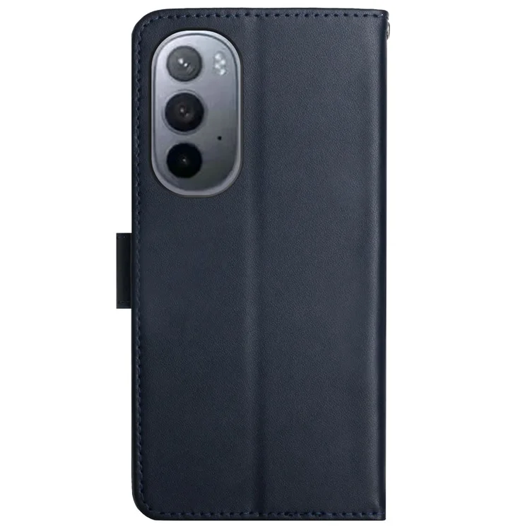 Nappa Texture Drop-proof Phone Shell Genuine Leather + TPU Phone Case Adjustable Stand Wallet Folio Flip Cover for Motorola Edge X30 - Blue