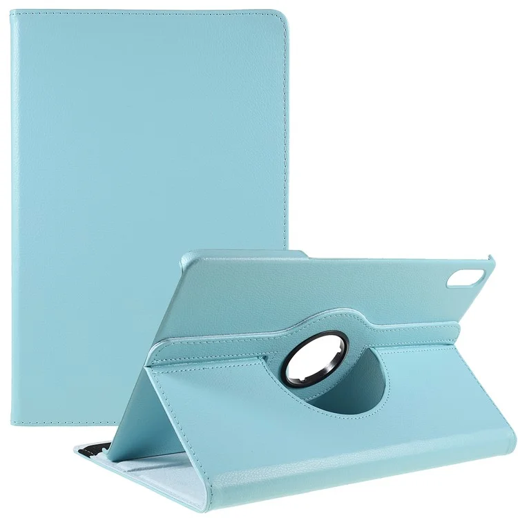 For Lenovo Tab P12 Pro  Case 360 Degree Rotary Stand Elastic Band Leather Tablet Cover - Baby Blue