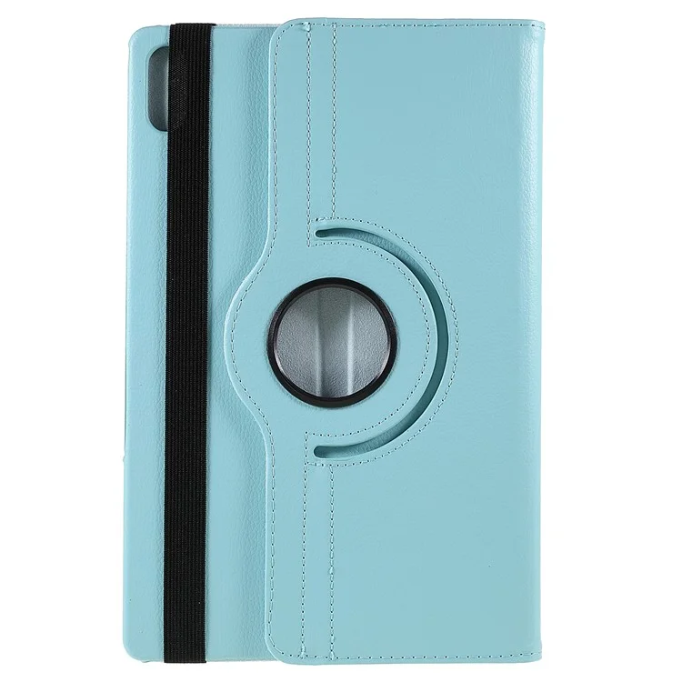 For Lenovo Tab P12 Pro  Case 360 Degree Rotary Stand Elastic Band Leather Tablet Cover - Baby Blue