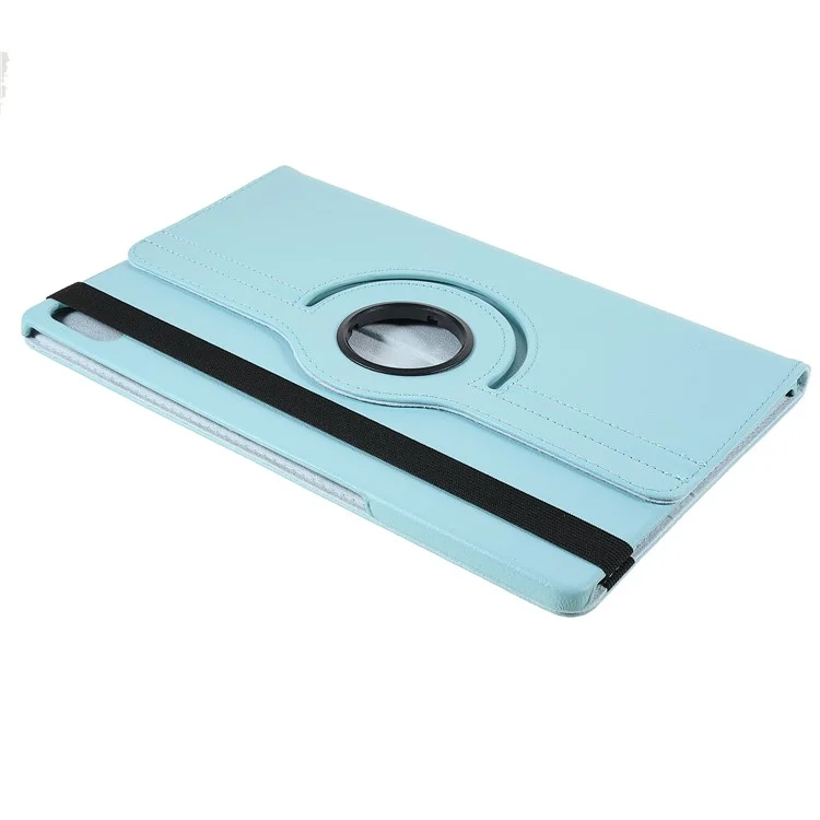 For Lenovo Tab P12 Pro  Case 360 Degree Rotary Stand Elastic Band Leather Tablet Cover - Baby Blue