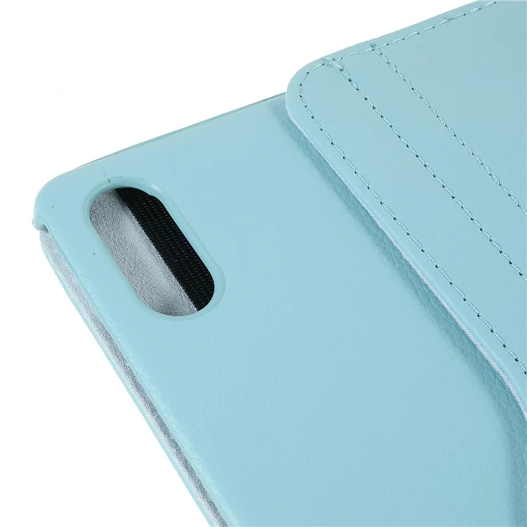 For Lenovo Tab P12 Pro  Case 360 Degree Rotary Stand Elastic Band Leather Tablet Cover - Baby Blue