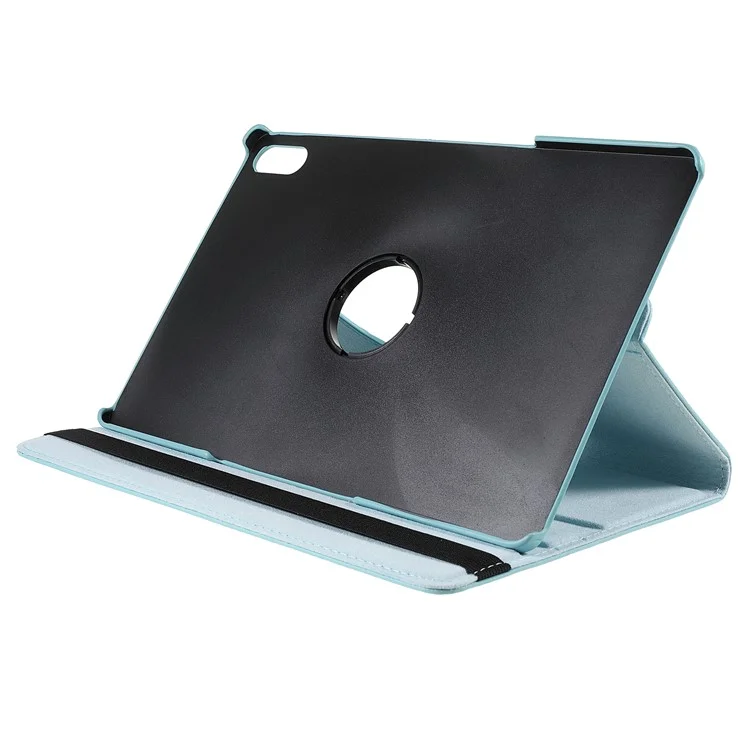 For Lenovo Tab P12 Pro  Case 360 Degree Rotary Stand Elastic Band Leather Tablet Cover - Baby Blue