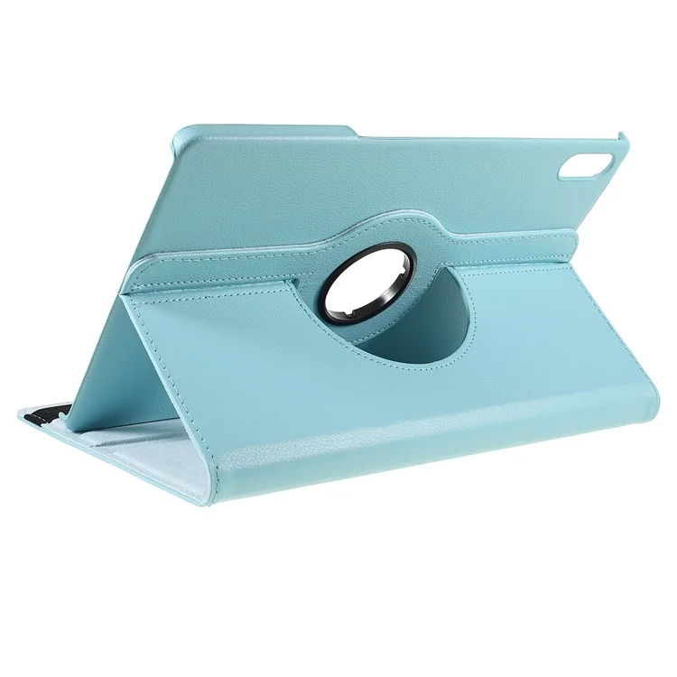 For Lenovo Tab P12 Pro  Case 360 Degree Rotary Stand Elastic Band Leather Tablet Cover - Baby Blue