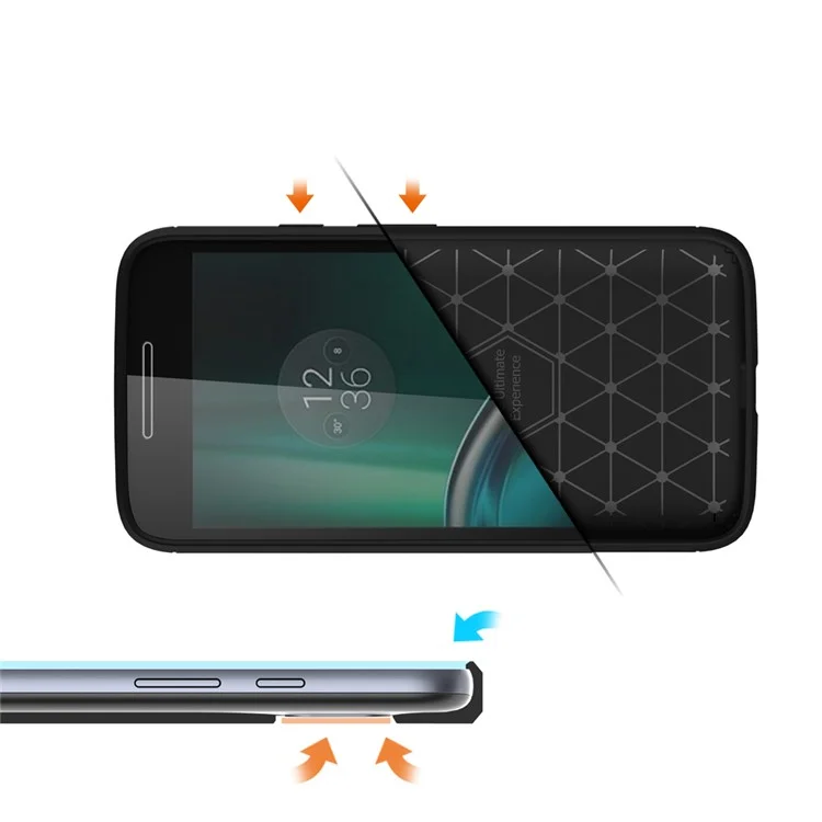 Carbon Fibre Brushed TPU Case for Motorola Moto G4 Play - Black