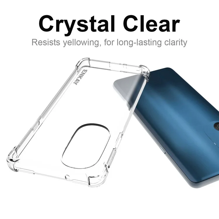 ENKAY HAT PRINCE Anti-slip Side Strip Well-protected Transparent TPU Phone Case Cover for Motorola Edge X30