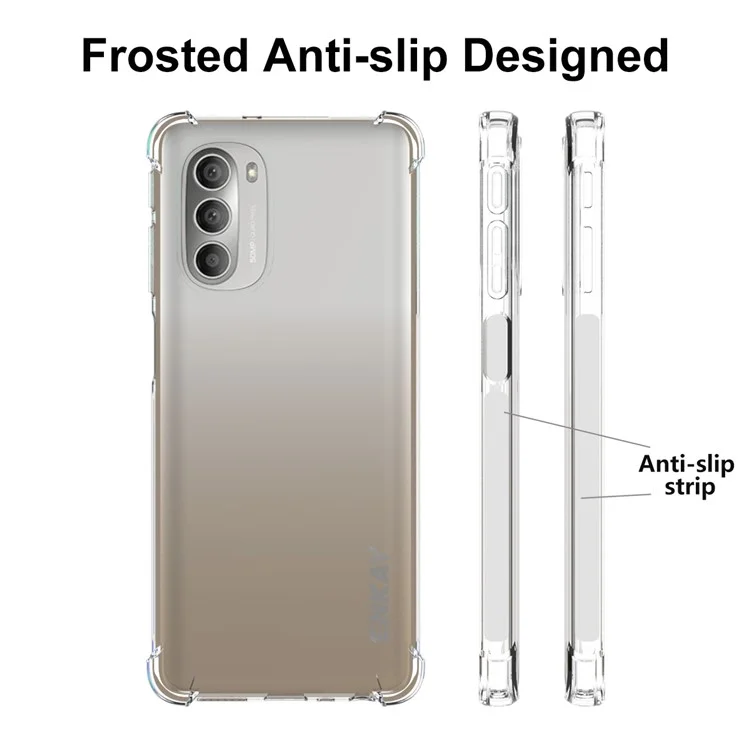 Enkay Hat Prince Verbesserte Vier Ecke Transparente Tpu-telefonhülle Mit Anti-rutsch-seitenstreifen Für Motorola Moto G51 5G