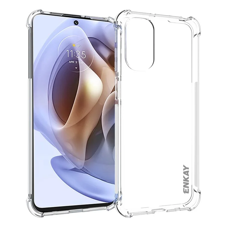 Enkay Hat Prince Four Corner a Prueba de Gota Anti-slip Edge Crystal Clear Tpu Cover Shell Para Teléfonos Móviles Para Motorola Moto G31 4G/G41 4G