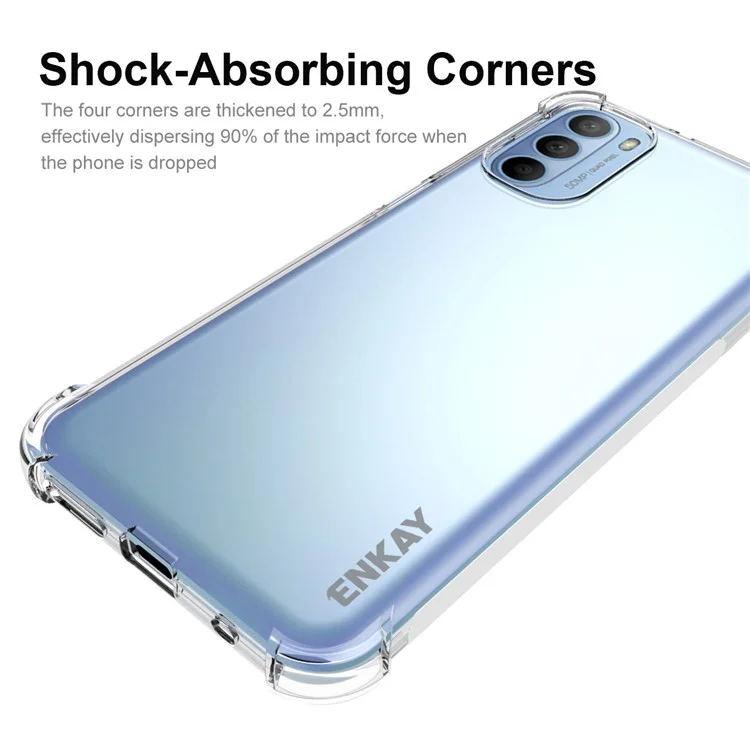 Enkay Hat Prince Four Corner a Prueba de Gota Anti-slip Edge Crystal Clear Tpu Cover Shell Para Teléfonos Móviles Para Motorola Moto G31 4G/G41 4G