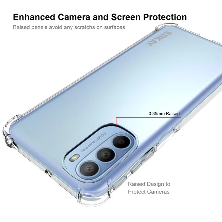 Enkay Hat Prince Four Corner a Prueba de Gota Anti-slip Edge Crystal Clear Tpu Cover Shell Para Teléfonos Móviles Para Motorola Moto G31 4G/G41 4G