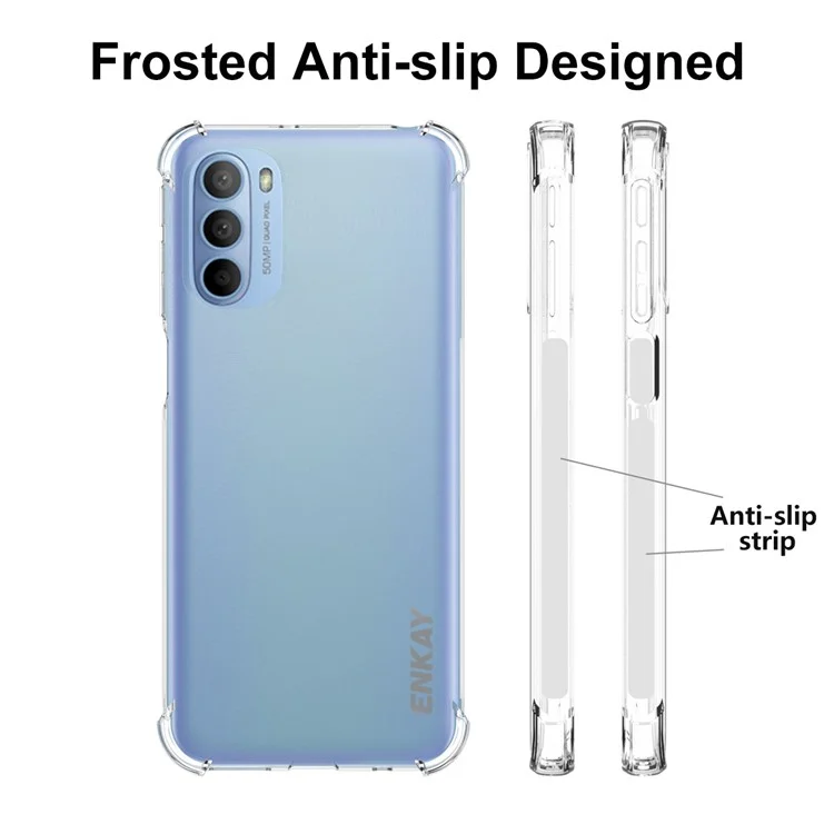 Enkay Hat Prince Four Corner a Prueba de Gota Anti-slip Edge Crystal Clear Tpu Cover Shell Para Teléfonos Móviles Para Motorola Moto G31 4G/G41 4G