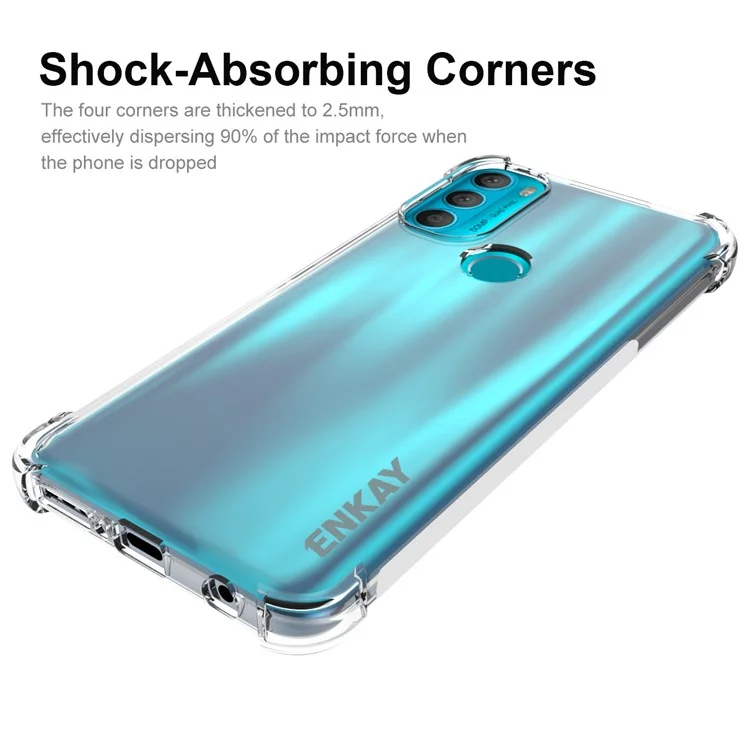 Enkay Hat Prince Crystal Clear Enhanced Four Corner la Couverture du Boîtier TPU TPU de Quatre Couvertures Pour Motorola Moto G71 5G