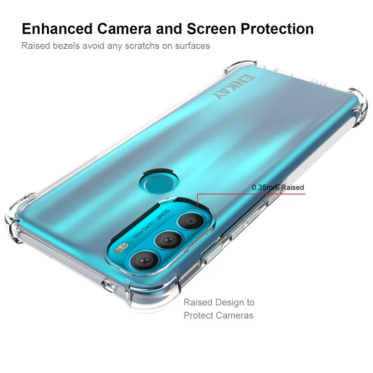 Enkay Hat Prince Crystal Clear Enhanced Four Corner la Couverture du Boîtier TPU TPU de Quatre Couvertures Pour Motorola Moto G71 5G