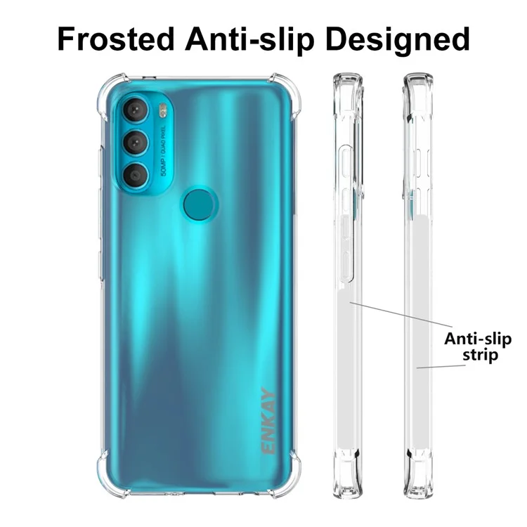 Enkay Hat Prince Crystal Clear Enhanced Four Corner la Couverture du Boîtier TPU TPU de Quatre Couvertures Pour Motorola Moto G71 5G