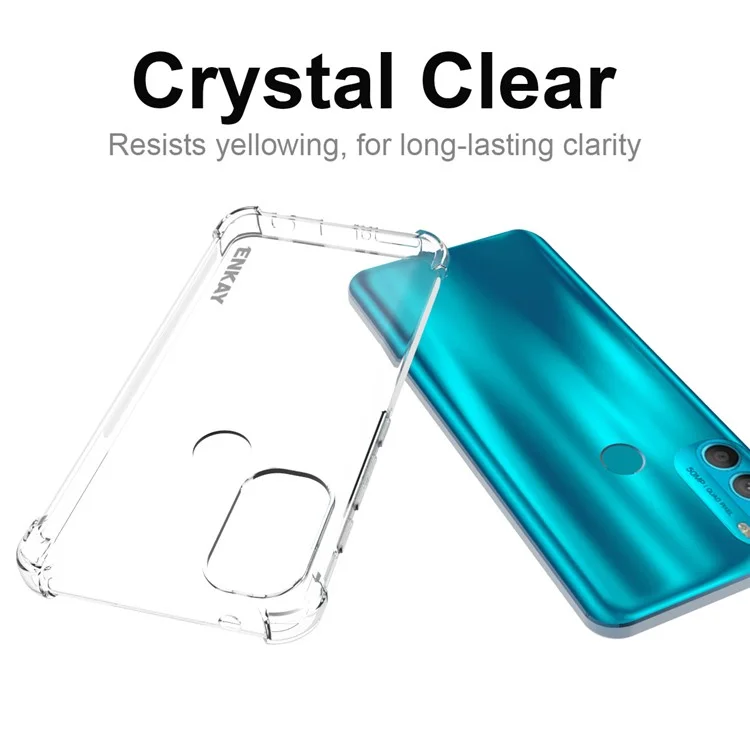 Enkay Hat Prince Crystal Clear Enhanced Four Corner la Couverture du Boîtier TPU TPU de Quatre Couvertures Pour Motorola Moto G71 5G