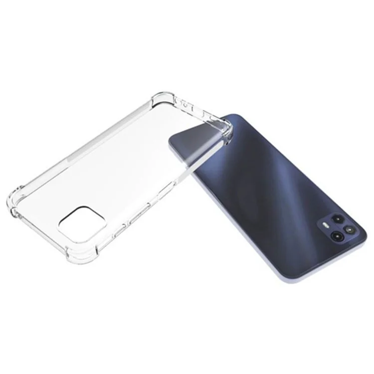 TPU Suave y Flexible TPU Transparente Servidor de Rayas Resistente a la Parte Posterior Para Motorola Moto G50 5G