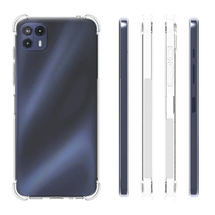 TPU Suave y Flexible TPU Transparente Servidor de Rayas Resistente a la Parte Posterior Para Motorola Moto G50 5G