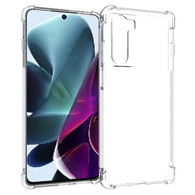 Custodia protettiva per telefono con assorbimento degli urti trasparente e antiscivolo in TPU per Motorola Moto G200 5G