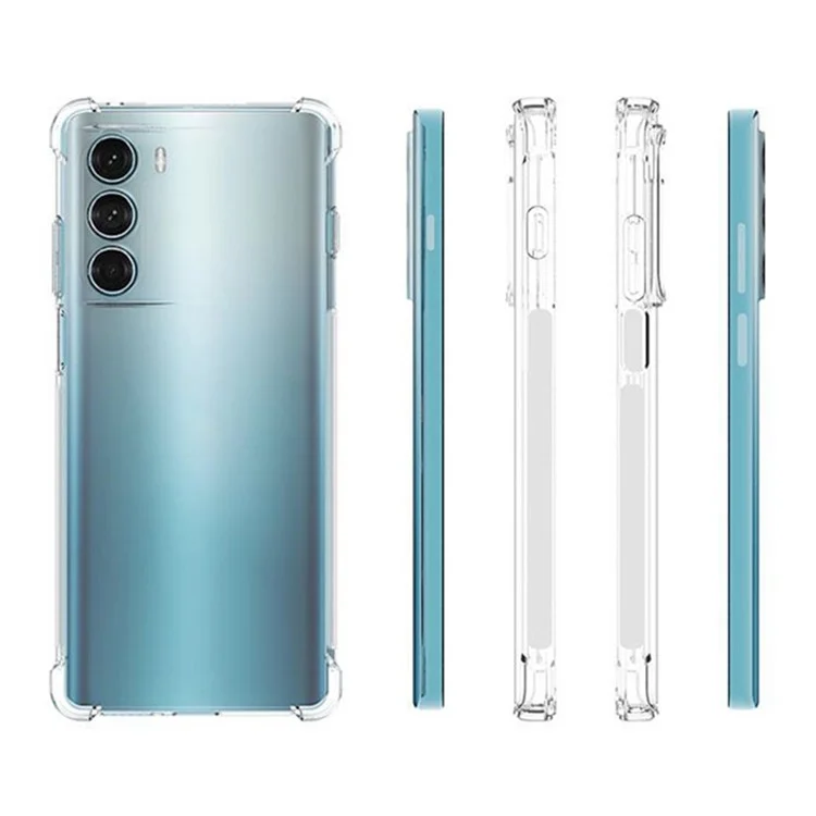 Custodia protettiva per telefono con assorbimento degli urti trasparente e antiscivolo in TPU per Motorola Moto G200 5G