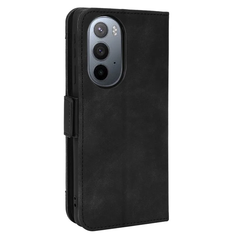 Multiple Card Slot PU Leder + TPU Full Protection Phone Cover Mit Stand Cash -tasche Für Motorola Edge X30 - Schwarz