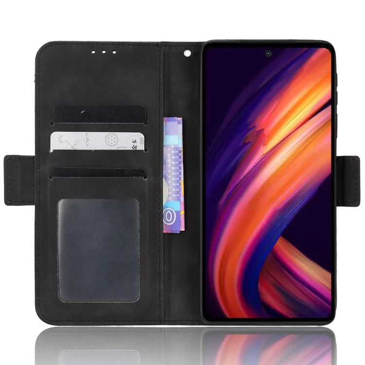 Multiple Card Slot PU Leder + TPU Full Protection Phone Cover Mit Stand Cash -tasche Für Motorola Edge X30 - Schwarz