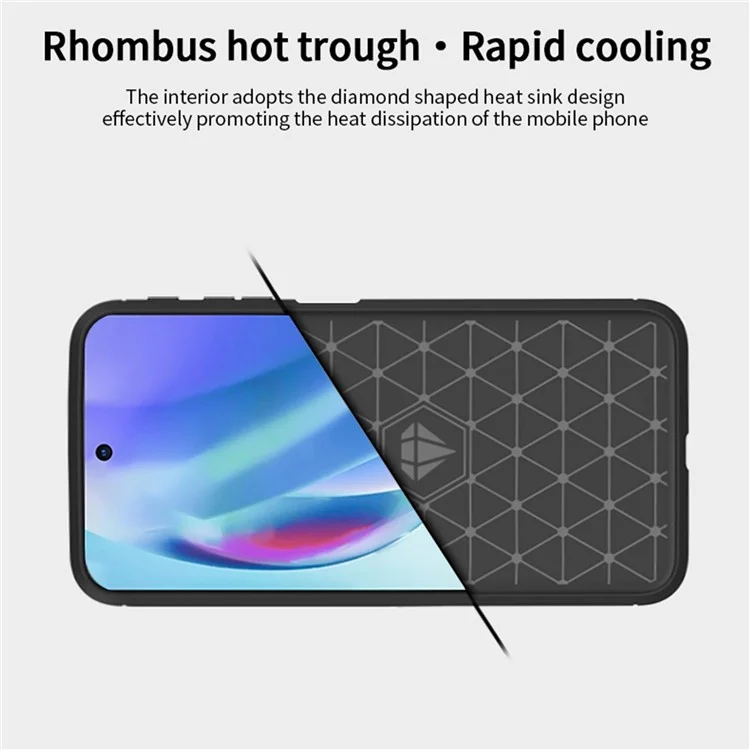 MOFI Texture de Fibre de Carbone MOFI Anti-fingerprint Bracked TPU Téléphone Couverture de Protection Pour Motorola Moto G51 5G - le Noir