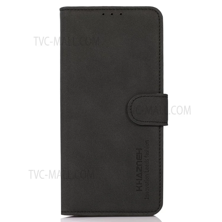 Khazneh Surface Texturée Visualisation Pliable Portefeuille Cuir PU + TPU Coque Téléphone Pour Motorola Moto G31 / G41 - Noir