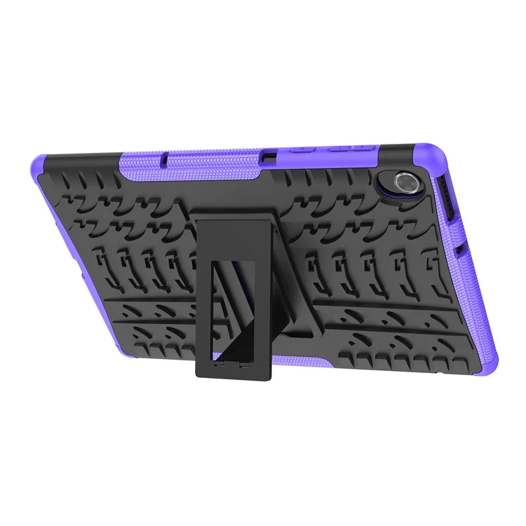 Housse de protection PC + TPU résistante aux rayures et à l'épreuve des chocs avec support intégré pour tablette Lenovo Tab K10 - Violet