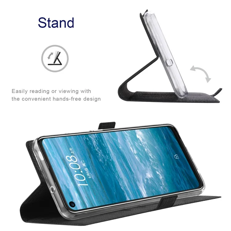 VILI K -serie Doppelmagnetische Verschlüsse Verschlussständer Brieftasche Folio Flip Leder Telefon Hülle Für Motorola Edge X30 - Schwarz
