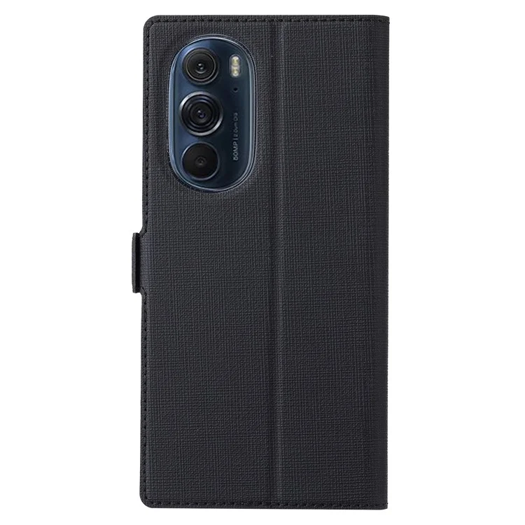 VILI K -serie Doppelmagnetische Verschlüsse Verschlussständer Brieftasche Folio Flip Leder Telefon Hülle Für Motorola Edge X30 - Schwarz