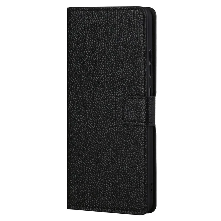 Anti-Scratch Smartphone Case Cover Litchi Texture Leather Wallet Magnetic Clasp Cell Phone Protector Phone Shell for Motorola Moto G71 5G