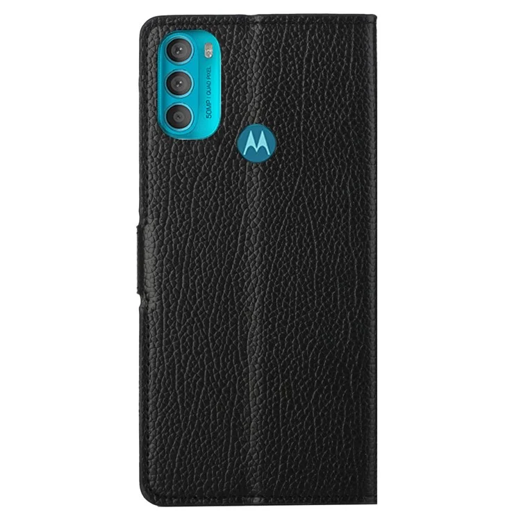 Anti-Scratch Smartphone Case Cover Litchi Texture Leather Wallet Magnetic Clasp Cell Phone Protector Phone Shell for Motorola Moto G71 5G