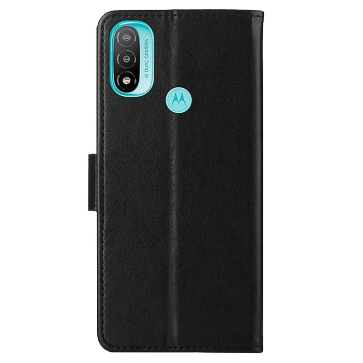 Imprinted Butterflies Flower PU Leather Scratch-resistant Wallet Function Phone Case Stand Shell for Motorola Moto G71 5G - Black