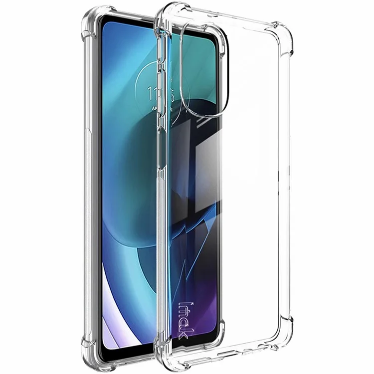 Funda de móvil a prueba de caídas y golpes IMAK de TPU suave con protector de pantalla para Motorola Moto G51 5G - Transparente
