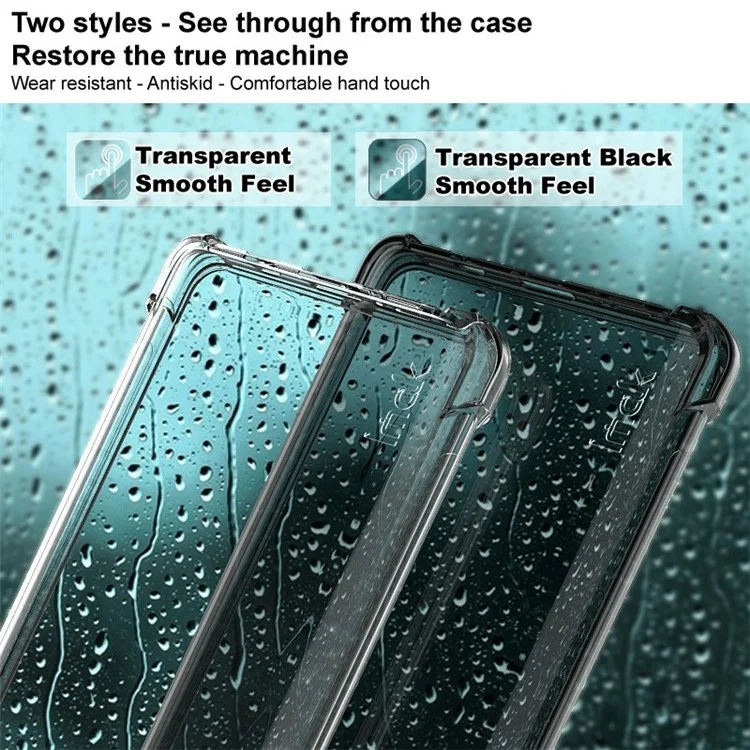 Funda de móvil a prueba de caídas y golpes IMAK de TPU suave con protector de pantalla para Motorola Moto G51 5G - Transparente