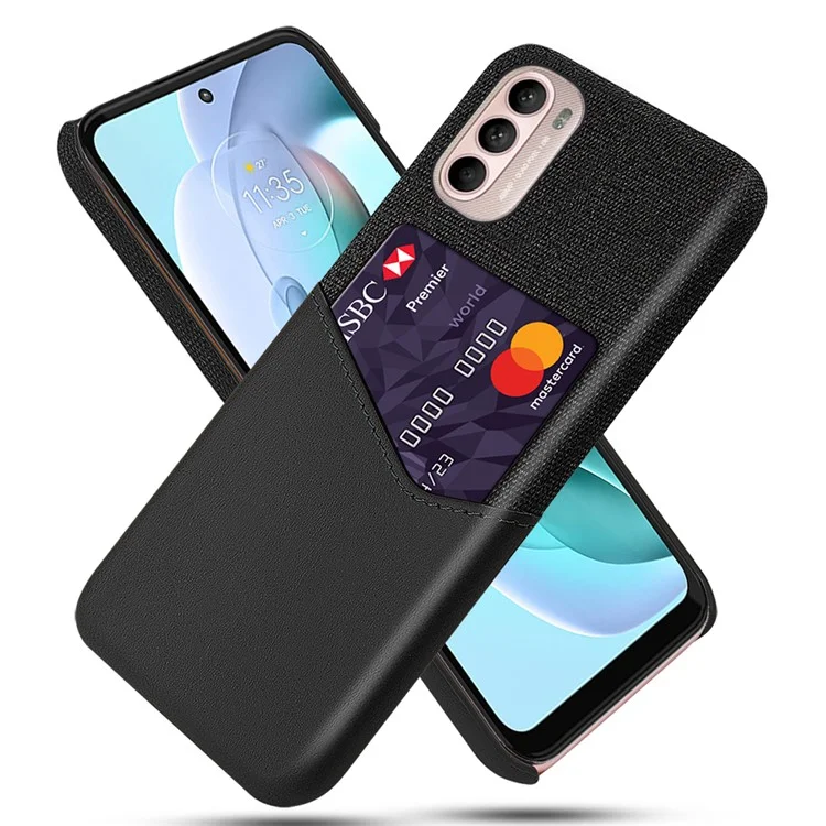 Custodia protettiva in tessuto, PC e pelle PU per Motorola Moto G31 / G41 - Nero