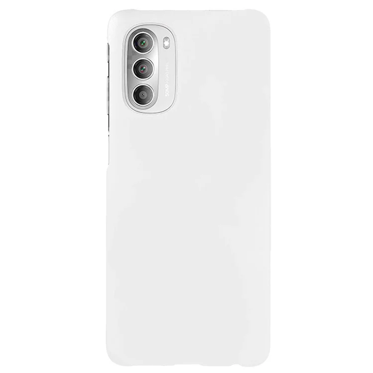 Étui de protection antichute en PC dur caoutchouté pour téléphone portable Motorola Moto G51 5G - Blanc